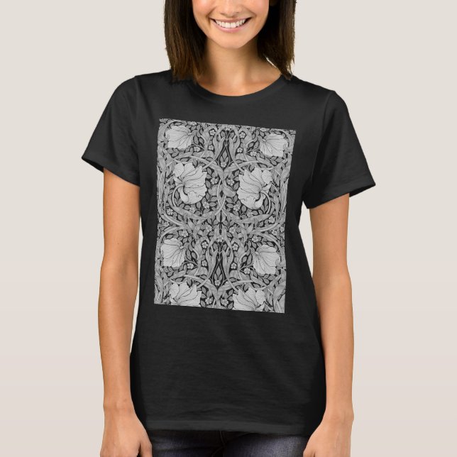 Pimpernel Grey Monotone, William Morris T-Shirt (Front)