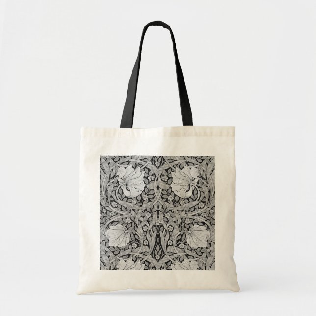 Pimpernel Grey Monotone, William Morris Tote Bag (Front)