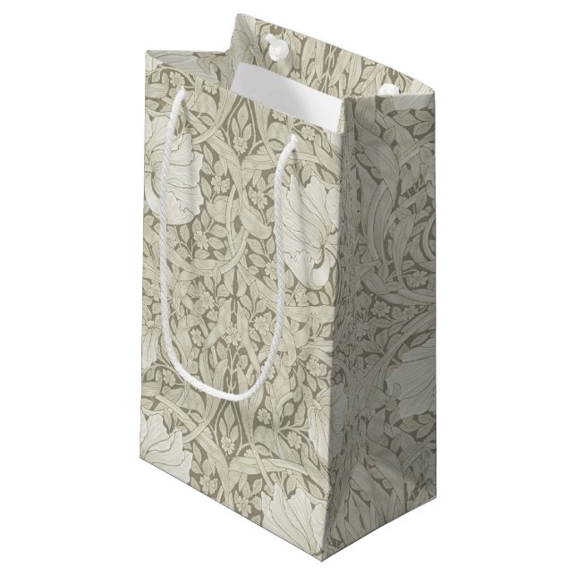 Pimpernel Ivory, William Morris Small Gift Bag (Front Angled)