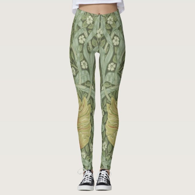 Pimpernel Pattern (by William Morris) Leggings (Front)