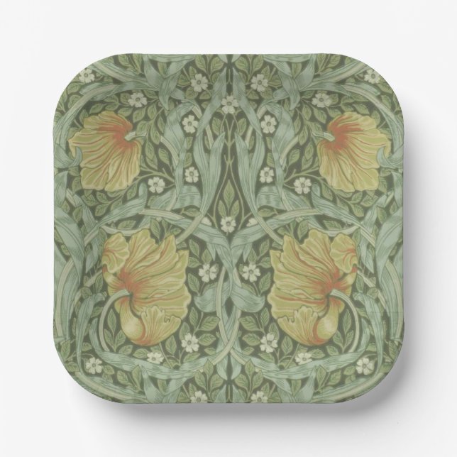 Pimpernel Pattern (by William Morris) Paper Plate (Front)