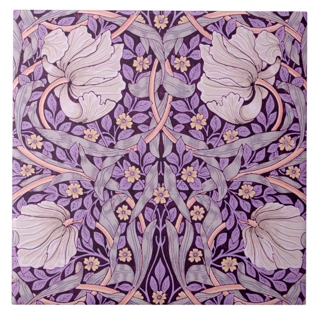 Pimpernel Purple, William Morris Tile (Front)