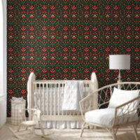 Pimpernel Red Green Pattern William Morris Style