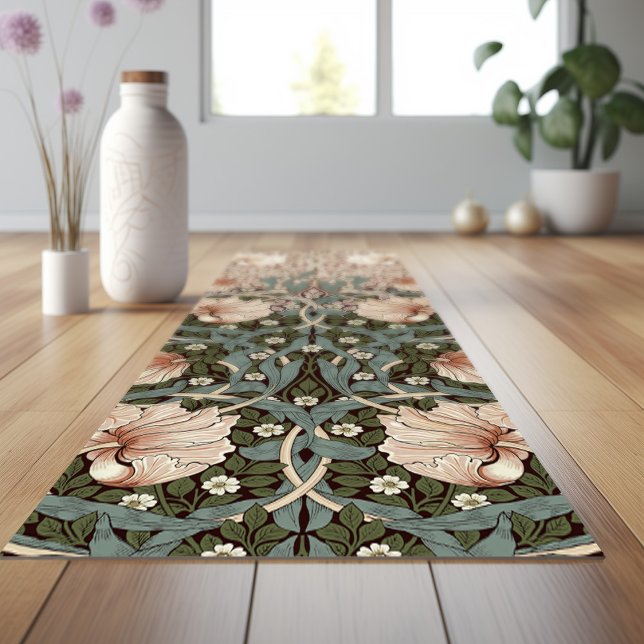 Pimpernel Sage Green & Dusty Pink William Morris Yoga Mat (Creator Uploaded)