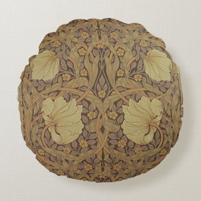 'Pimpernel' wallpaper design, 1876 Round Cushion (Front)