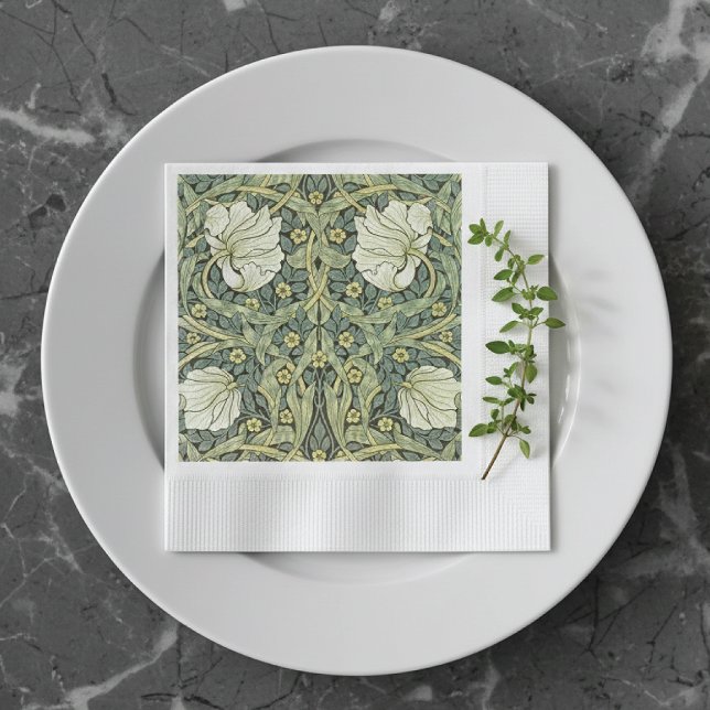 Pimpernel White Poppies William Morris Napkin (Creator Uploaded)