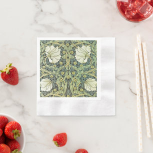 Pimpernel White Poppies William Morris Napkin