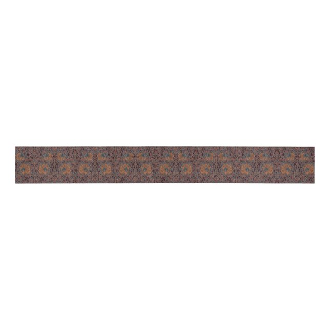 Pimpernel William Morris -Dark Brown Grosgrain Rib Grosgrain Ribbon (Front)