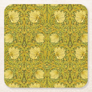 Pimpernel William Morris Pattern - Vintage Floral Square Paper Coaster
