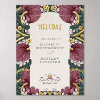Pimpernel William Morris Wedding Welcome Sign