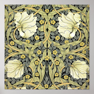 Pimpernel Yellow Green Floral Pattern Vintage Poster