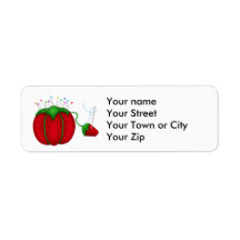 Pin Cushion Return Address Label