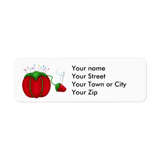 Pin Cushion Return Address Label