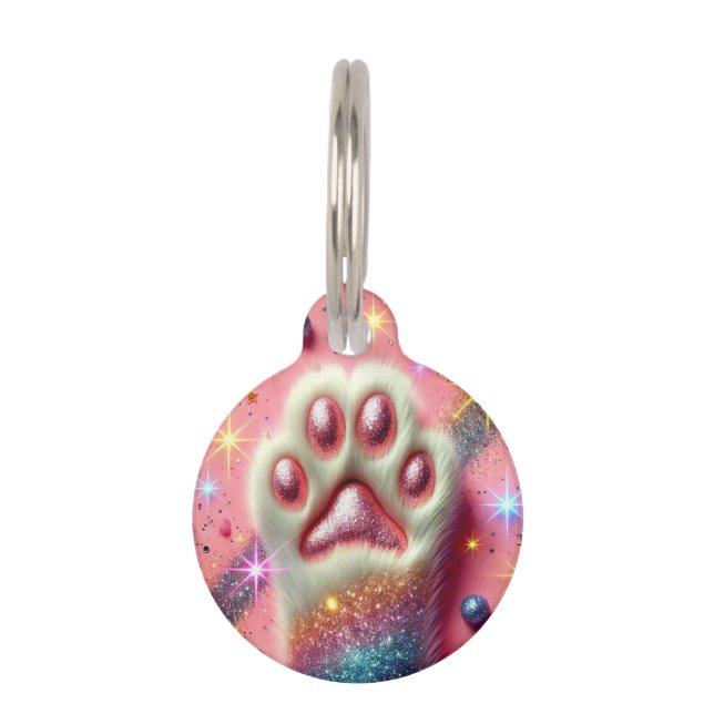 Pin glitter cat ID Tag! Pet Tag (Front)