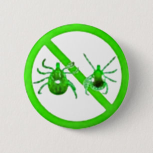 Pin, Lyme Disease Awareness (Green Ticks) 6 Cm Round Badge