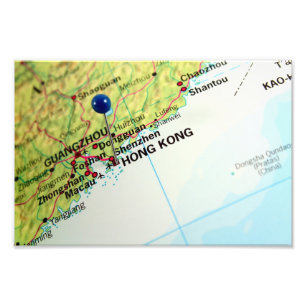 Pin Map of Hong Kong Photo Print