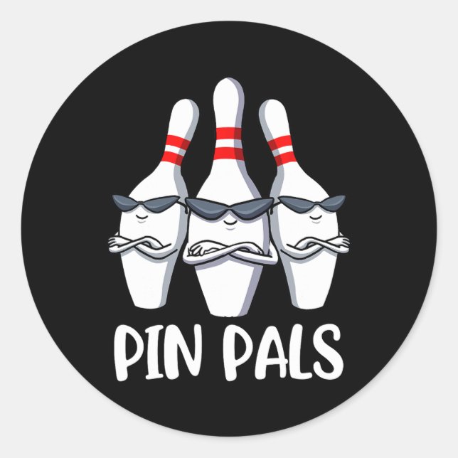 Pin Pals Bowling  Classic Round Sticker (Front)