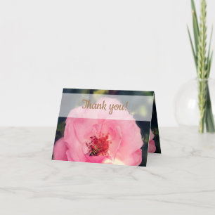 Pin Rose  Thank you  card