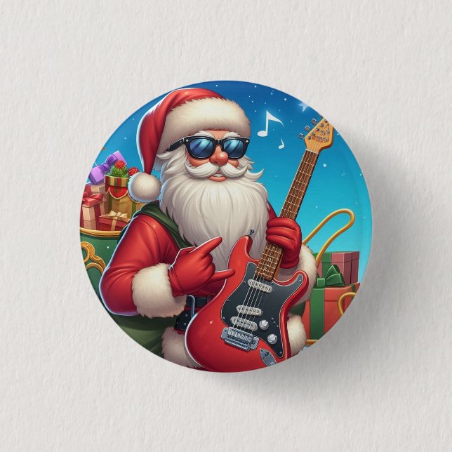 Pin Santa Claus con guitarra Navidad (Front)