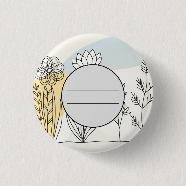 Pin, simple, pretty, basico 3 cm round badge (Front)