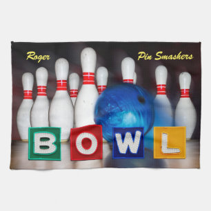 Pin Smashers Bowling Tea Towel