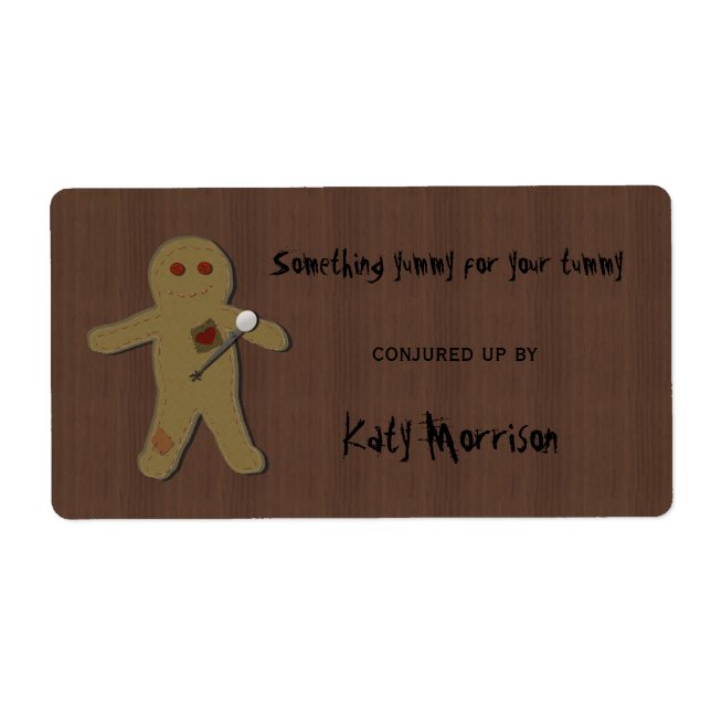 Pin the Curse on the Voodoo Doll Baking Labels (Front)