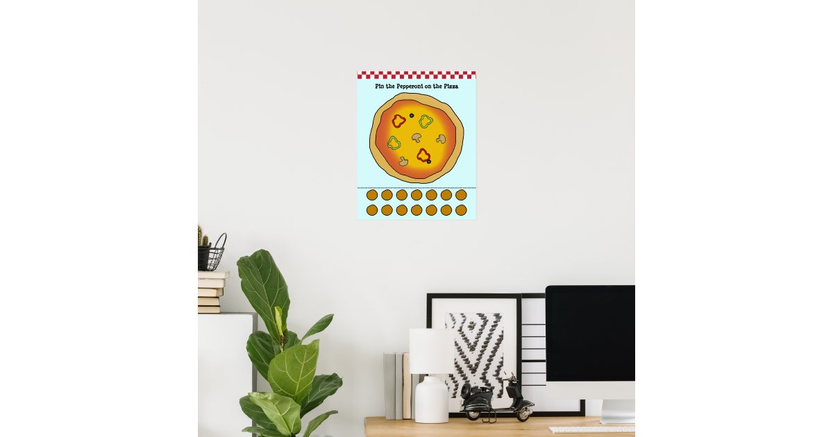Pin the Pepperoni on the Pizza Game Poster | Zazzle