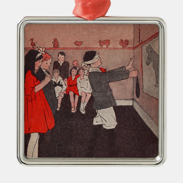 Pin the tail Donkey Metal Tree Decoration (Front)