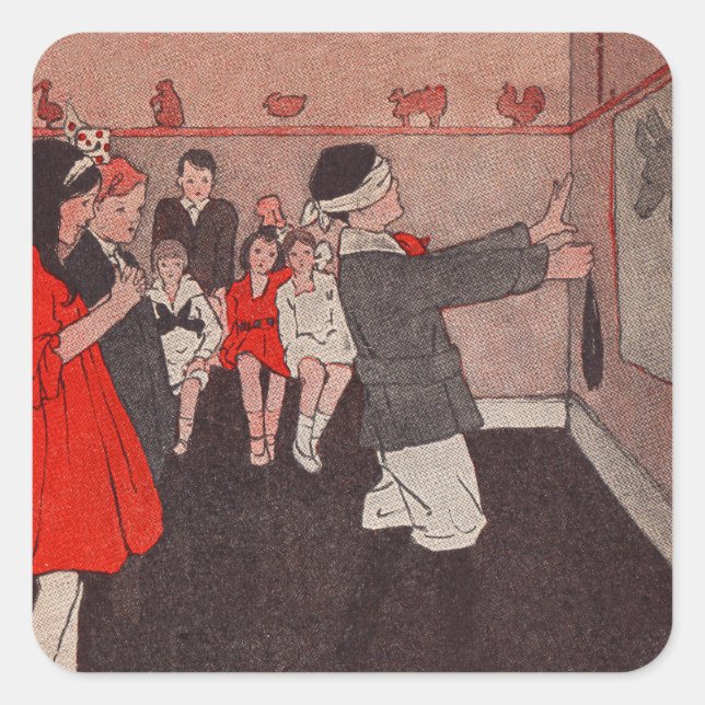 Pin the tail Donkey Square Sticker (Front)