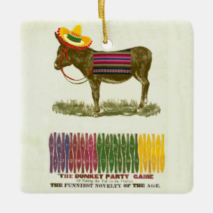 Pin the tail on the Donkey Ceramic Ornament