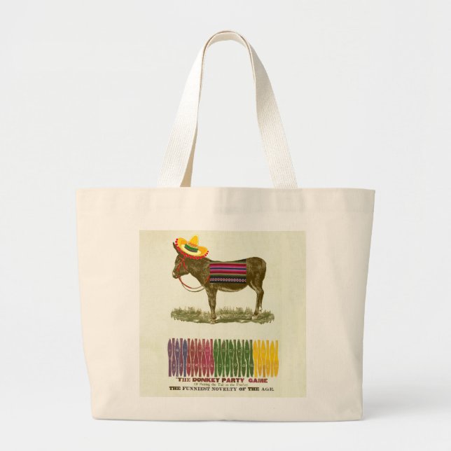 Pin the tail on the Donkey Large Tote Bag (Front)