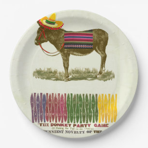 Pin the tail on the Donkey Paper Plate