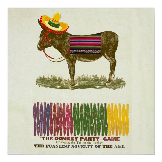 Pin the tail on the Donkey Poster (Front)
