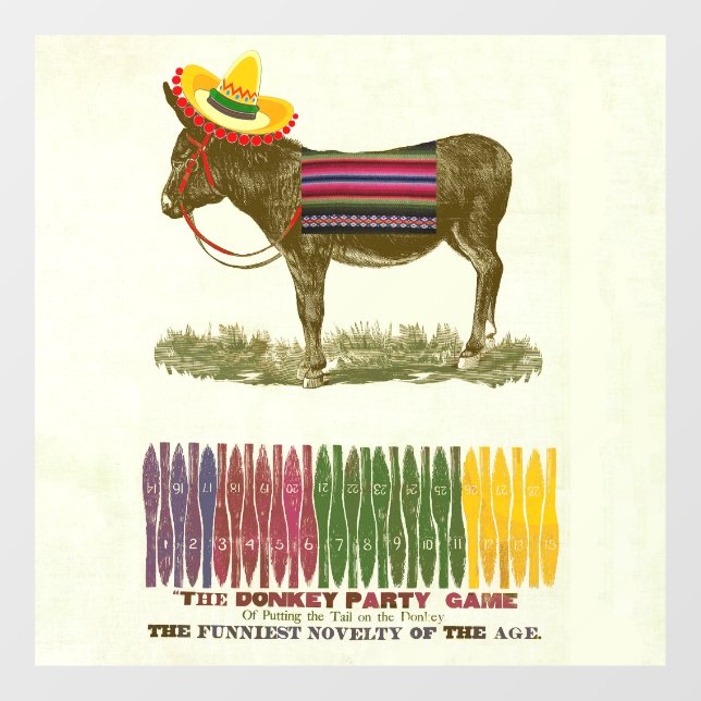 Pin the tail on the Donkey Window Cling (Sheet)