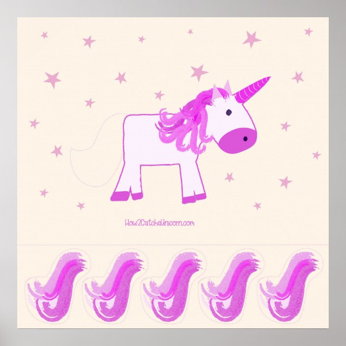 Pin the Tail on the Unicorn Party Game Poster | Zazzle