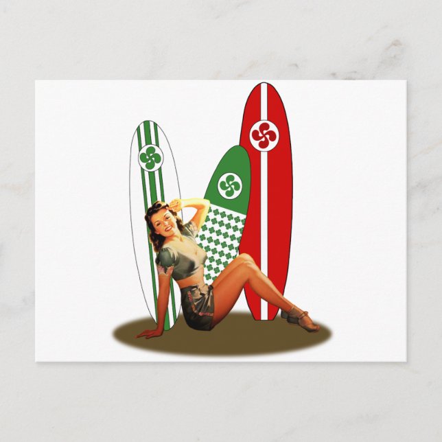 Pin-up Basque France Postcard (Front)