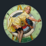 Pin Up Girl Archery Bulls-Eye Vintage Poster Dartboard<br><div class="desc">Ain't it a perfect image for a bull's eye fun and for your game room!</div>