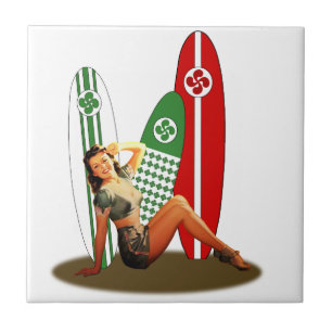 Pin-up girl Basque France Tile