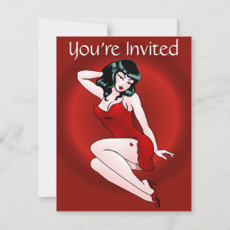 Pin Up Girl Card Personalised Retro Pinup Cards