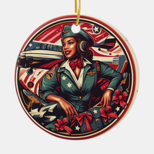 Pin-up Girl Christmas Ornament (Front)