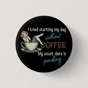 Pin-up Girl Coffee  3 Cm Round Badge