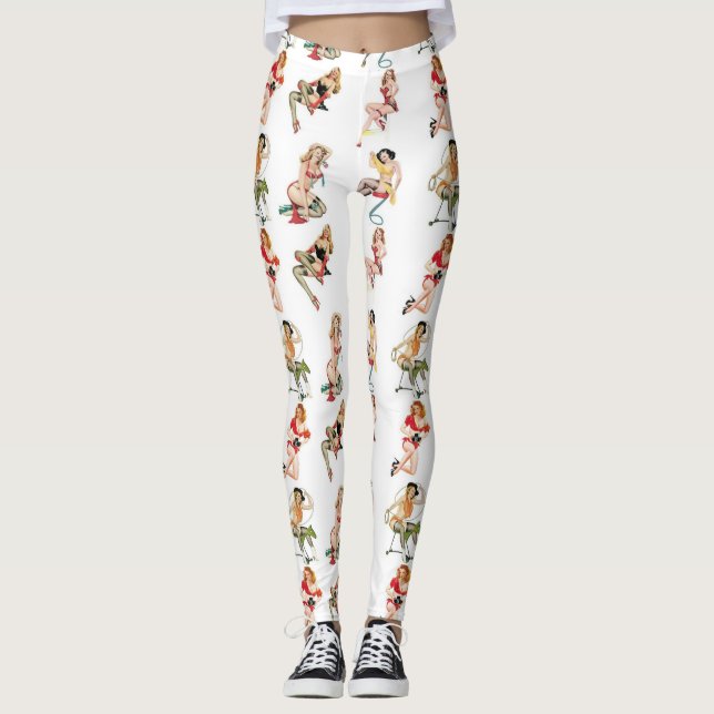 Pin Up Girl Leggings by HAS Jewels (Front)
