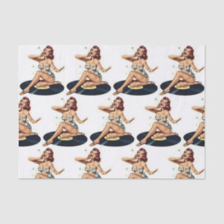 Pin Up Girl on Record Multi Tissue Paper