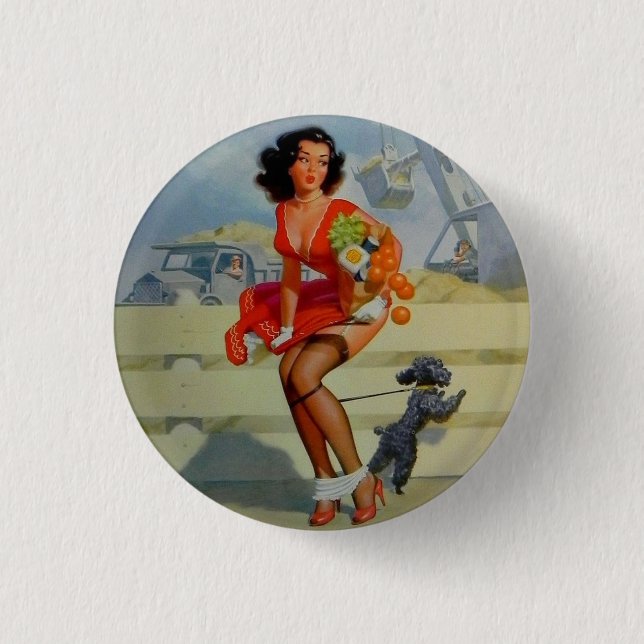 PIN UP GIRL Pinback Button  (Front)