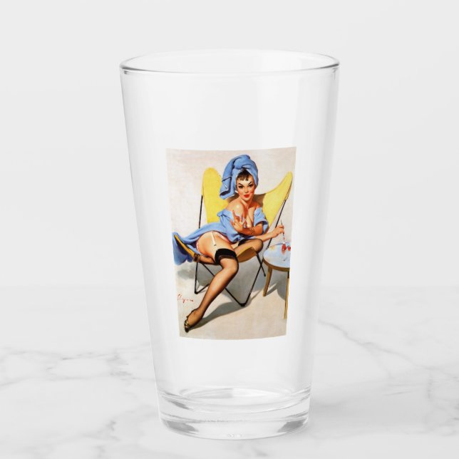 PIN UP GIRL PINT GLASS (Front)