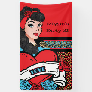 Pin-up Girl, Rock-a-Billy party Banner