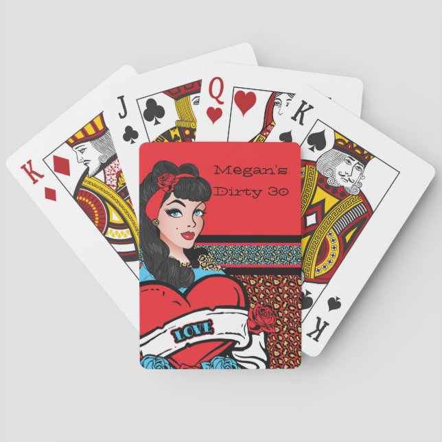 Pin-up Girl, Rock-A-Billy Party Playing Cards (Back)