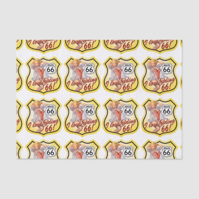 Pin Up Girl Route 66 Tissue Paper (Front)