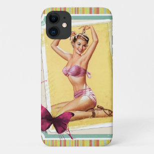 Pin up girl vintage bikini scrapbook style Case-Mate iPhone case