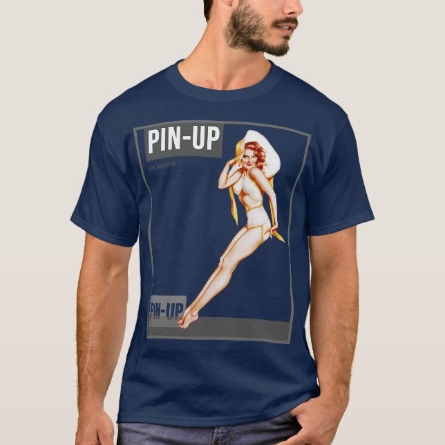 Pin up Girl Vintage Pinup Magazine T-Shirt (Front)